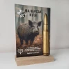 Statuetka z odlewem Naboju - Za Najlepszą Kulę – Zawody Strzeleckie - Dzik