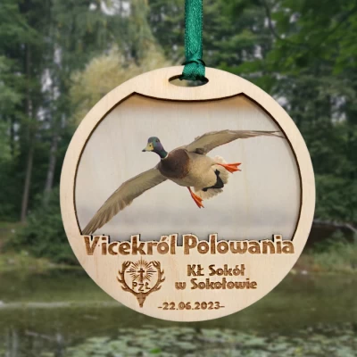 ViceKról Polowania Medal Drewniany Kolorowy nadruk Kaczki w locie