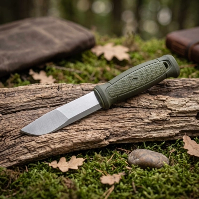 Nóż bushcraftowy Mora Kansbol 12634 z pochwą i grawerem, zielony