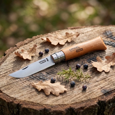 Nóż składany Opinel No. 08 stal węglowa z grawerem