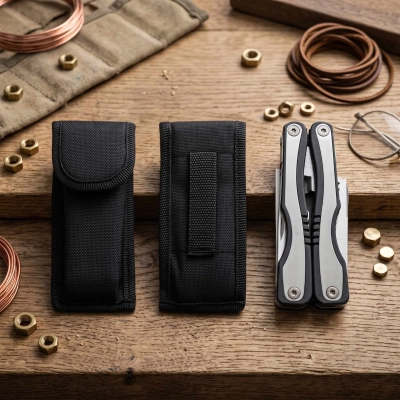 Multitool 15w1 czarno-srebrny z grawerem