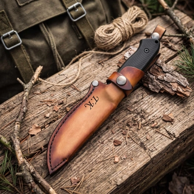 Skórzana pochwa do noża Za-Pas Ultra Outdoor z opcją krzesiwa i grawerem
